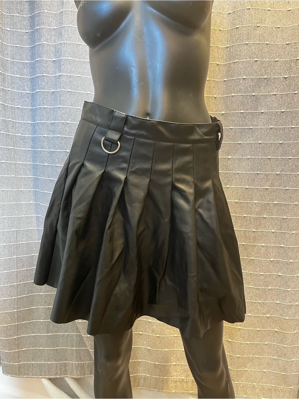 Pleather Pleated Mini Skirt